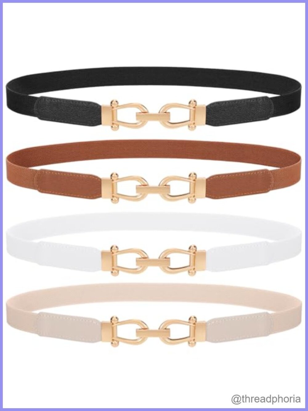 Skinny Elastic Belts Set Thin Stretchy Waist Belts for Dresses